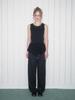 MOROA Dot Elastic Waist Pants - Black