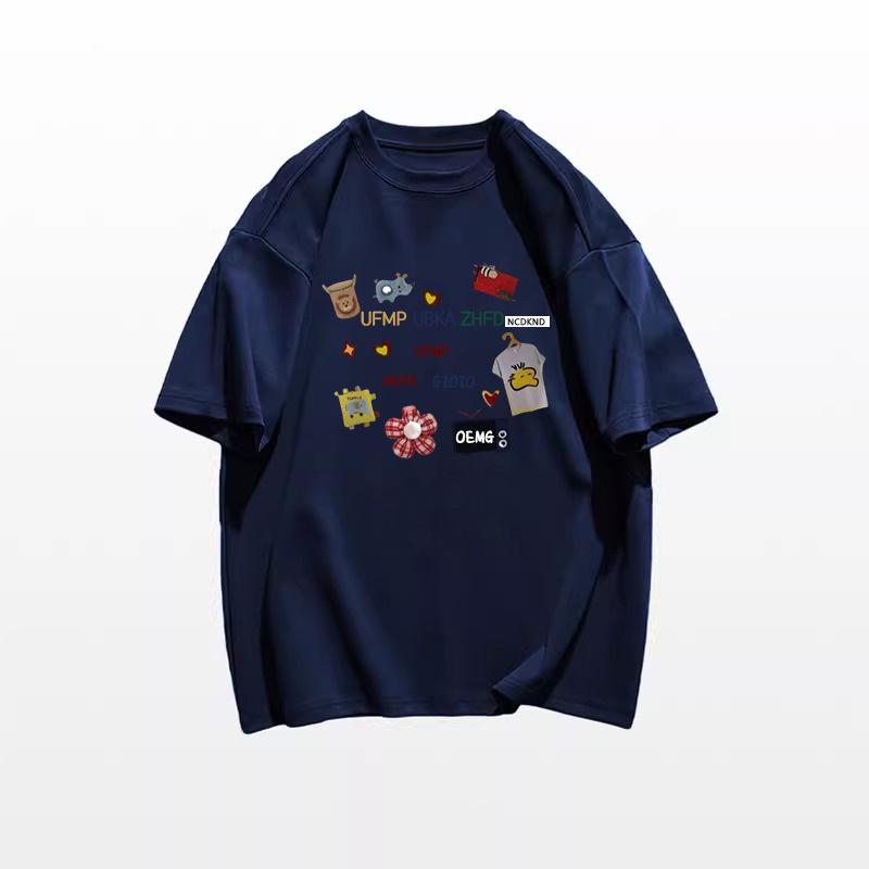 

Женская летняя 2025 футболка из плотного белого чистого хлопка свободного кроя с коротким рукавом XXL [Premium Quality]