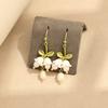 Beautiful temperament, lily of the valley, flower earhooks, long fairy style, thin face, spring earrings, retro gentle earrings, girls