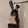 Veil Cat Rabbit Ear Hoop Sexy Lace Cat Ears Veil Headbands Black Hairbands Eye Mask Anime Cat Cosplay