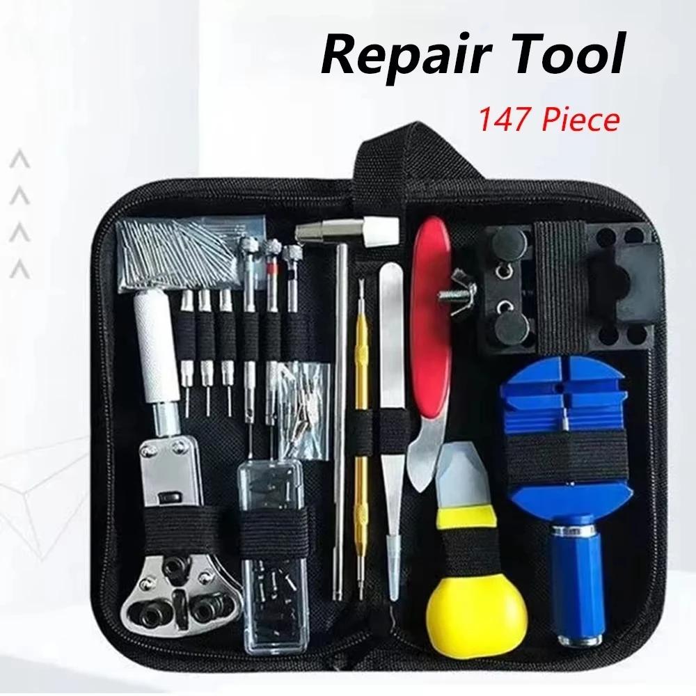 147 Pcs Watch Opener Repair Tool Kit Watch Case Repairing Opener Strap Link Storage Bag Screwdriver Watchmaker Repair Tools kit