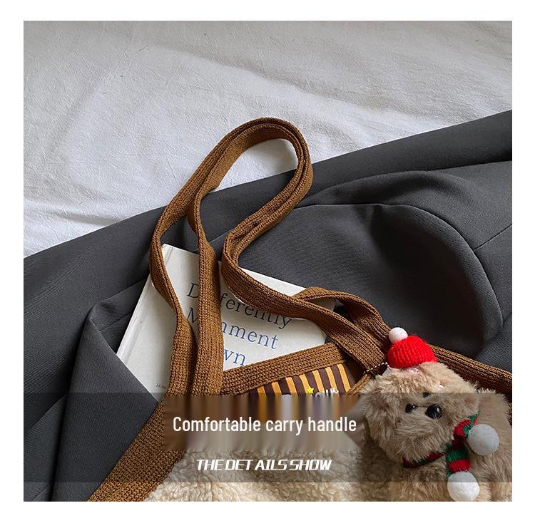 Women's Christmas Frosted Textured Bucket Bag: Simple Autumn/Winter Handbag with Crossbody, Shoulder Strap