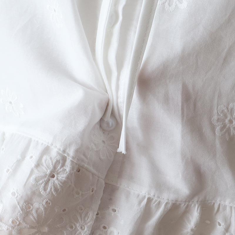 Sommer 2025 Koreanischer Stil Puppenkragen Ajour-Jacquard Kurzarm Damenhemd