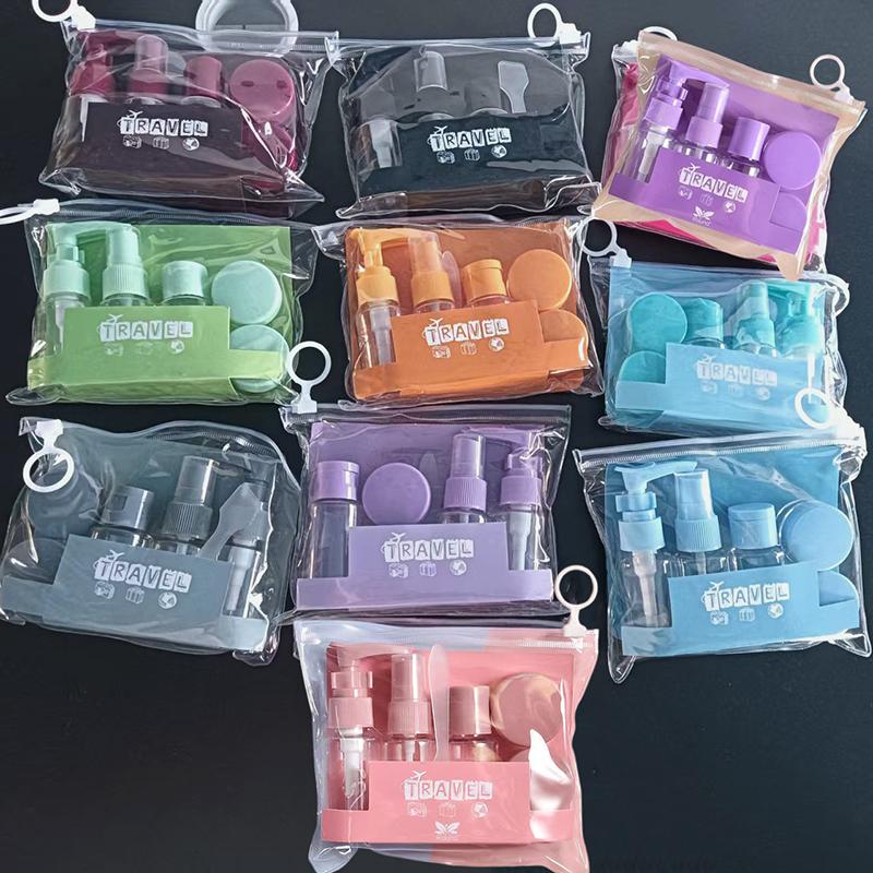 Kit de 6 Frascos de Tamanho Viagem à Prova de Vazamento Recipientes Portáteis para Higiene Pessoal Vazio Cosmético Loção Tônico Spray Shampoo Essenciais Creme