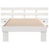 White Bed Frame with Headboard 90 X 190 Cm Solid Pine Wood