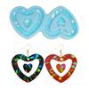 Heart Shape Resin Earring Mold Holographic Silicone Mold Hollow Heart Pendant Epoxy Casting Mold Handmade Art DIY Craft