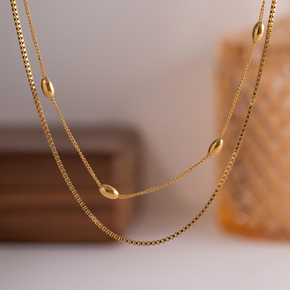 Retro Ovale Perlenkette: Minimalistische High-End-Mode für Frauen