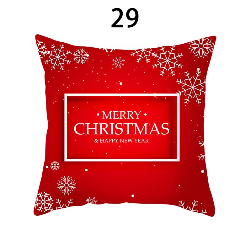 Merry Christmas Cushion Cover Xmas Pillowcase Happy New Year Navidad Santa Claus Red Pillow Cover Ornament Gifts Home Decor
