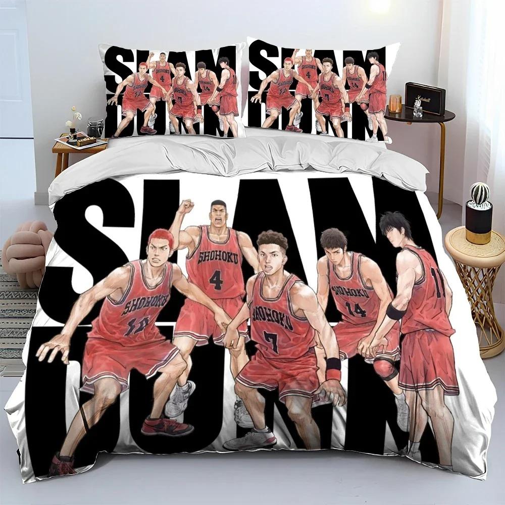 Slam Dunk Japan Anime Cartoon Comforter Bedding SetDuvet Cover Bed Set Quilt Cover PillowcaseKing Queen Size Bedding Set Kids