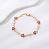 Tide Multiple Color Flower Rhinestone Branch Leaf Bracelet Dopamine Niche Sense Copper Women's Bangle Gifts