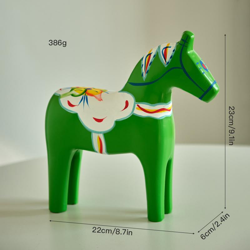 (PH)1/2PCS Dalecarlian Horse Ornament Novelty Traditional Home Decoration Collection Souvenir Memento Swedish Dala Horse Statue