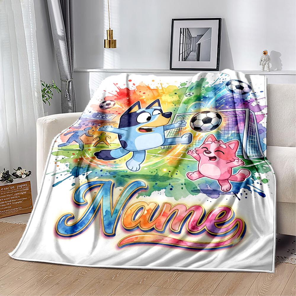 Christmas Soccer Fun Personalized Name Blanket Throw Personalized Blanket Soft & Cozy Perfect for Bedding Office Office Chair Home Decor