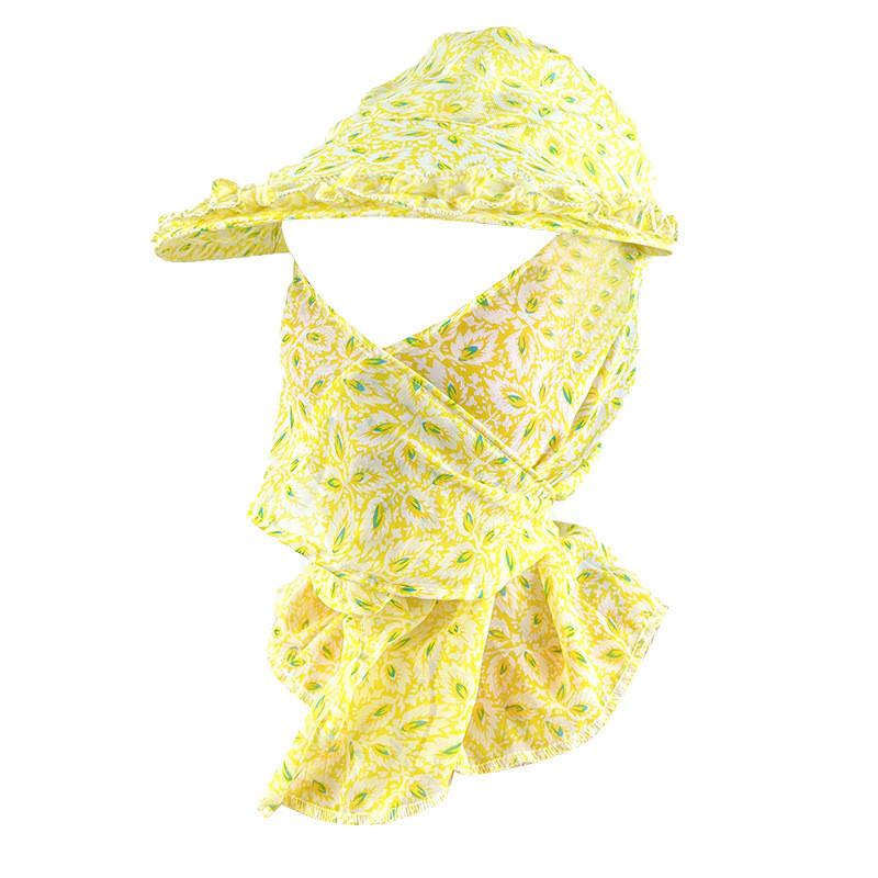 

Принт Шляпа от солнца с защитой лица и шеи для велоспорта и активного отдыха Light Yellow