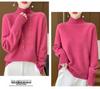 Women's High-Neck Thick Wool Pullover - 100% Pure Wool, Double-Ply for Autumn/Winter Layers