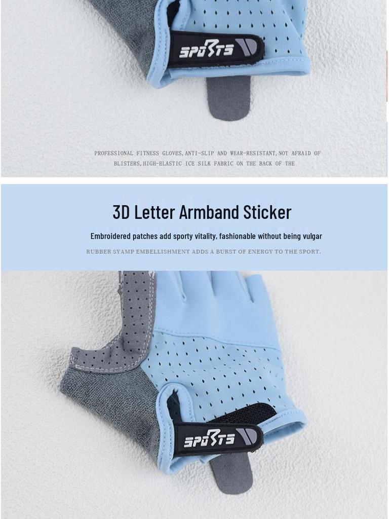 Kids' Non-Slip Half-Finger Sports Gloves: Breathable, Elastic, Wear-Resistant for Climbing, Cycling, Pull-ups & Skating.