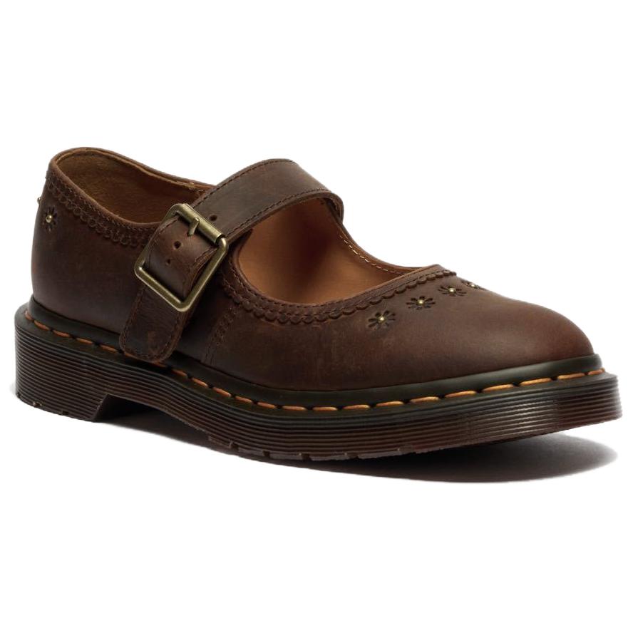 Dr. Martens Originals Comfortable Simple Chunky Heel Mary Jane Shoes Women shoes Brown 42391200