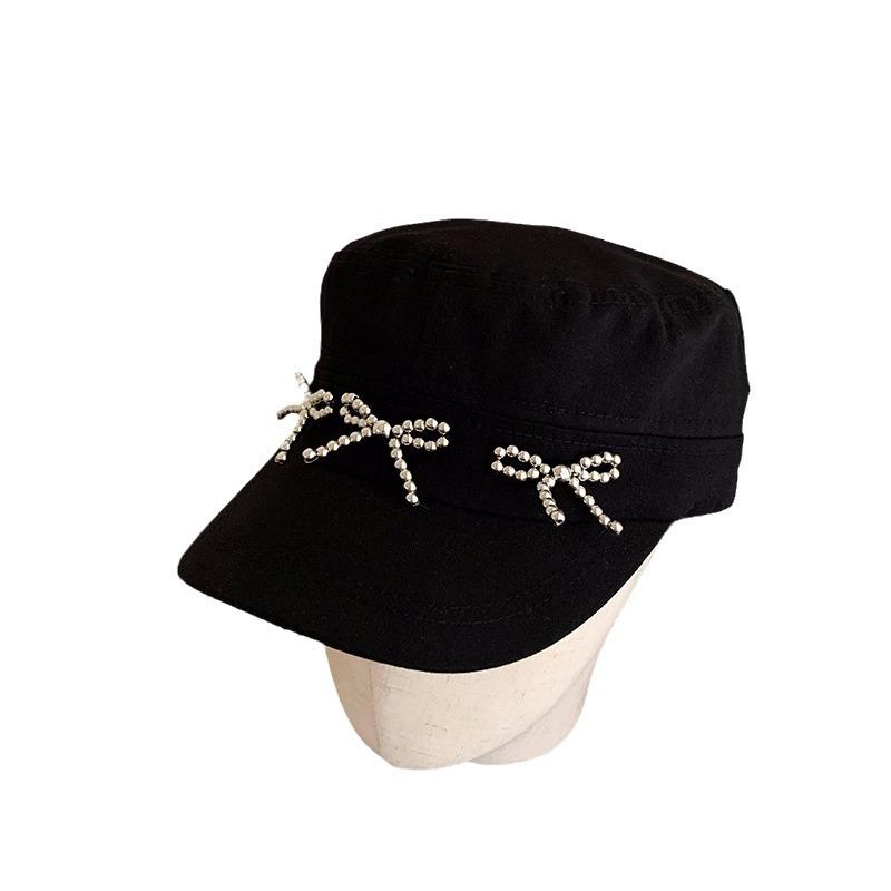 Trendy Black Vintage Bowknot Duckbill Hat For Women Perfect For Casual Spring Outings Summer