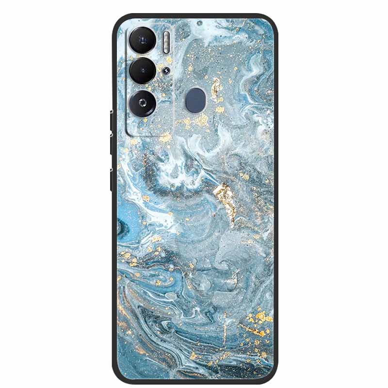 For Tecno Pova Neo Case Marble Soft Silicone Back Cover Phone Case for Tecno Pova Neo Bumper Coque LE6 Shockproof PovaNeo Funda