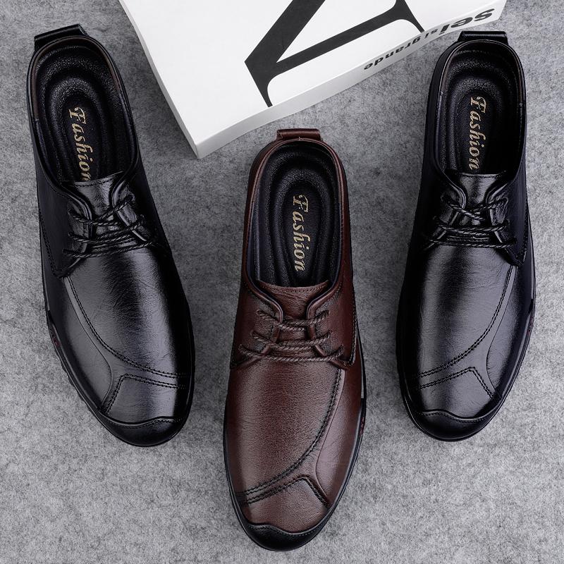 Fashion Comfortable Men's Casual Shoes Slip-Resistant Lace-Up Breathable Flats Lightweight Walking Shoes for Men Fashionable Footwear