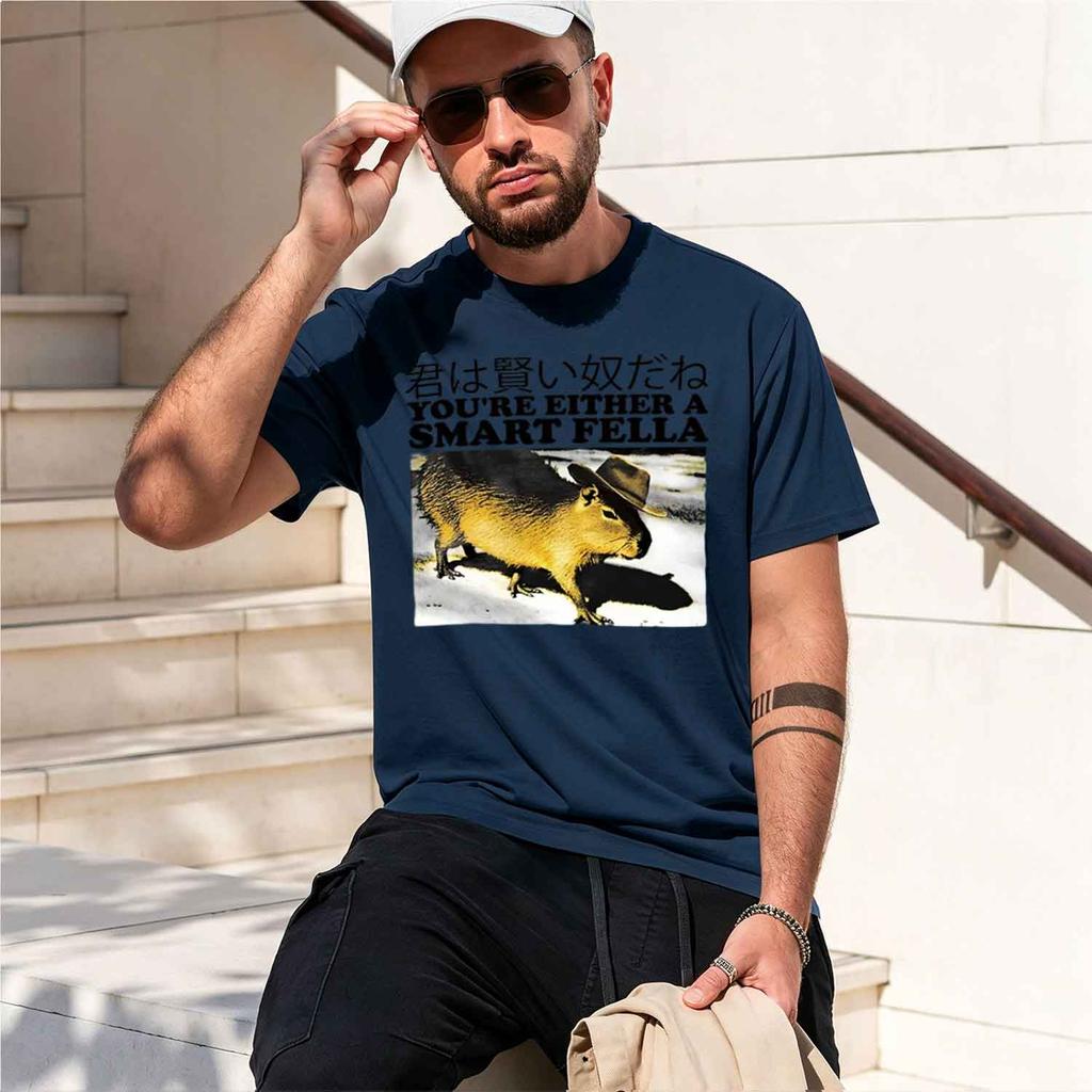 Retro Sm Fella F Smella Capybara Tshirt Funny Cow Vintage Tshirt Japanese Style Silly Tshirts Harajuku Clothes 2026 New Model S