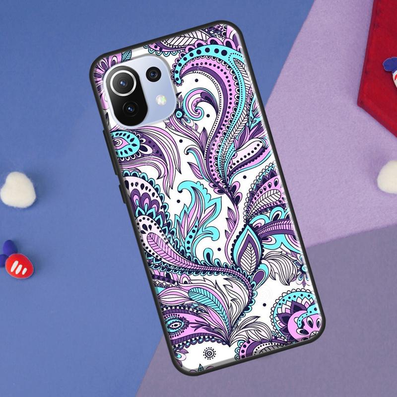 Indian Floral Henna Mandala Cover For Xiaomi 14 Ultra 13 11T 12T 13T 14T Pro POCO X6 X7 Pro X3 X5 F3 F5 F6 M6 Pro Case