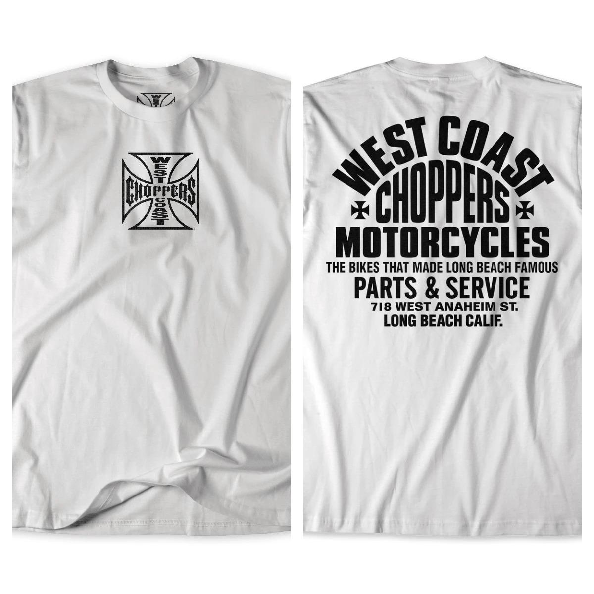 Футболка с коротким рукавом в американском ретро-стиле West Coast Choppers  Сервис мотоциклов в магазине Лонг-Бич 4XL