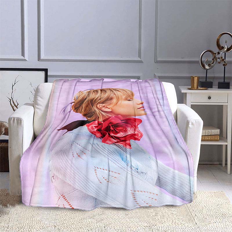 Coperta K-PopT- Taylor-S-Swift - Regalo per Fan - Adatta per Casa, Tempo Libero, Campeggio e Viaggio - Coperta Multifunzionale