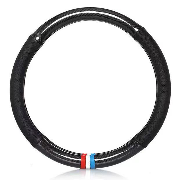 Universal Carbon Fiber Leather Steering Wheel Cover - Breathable, Non-Slip, Sweat-Absorbent, Four Seasons Use