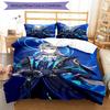 3pcs Genshin Impact Bedding Set Duvet Cover Closure Includes 1 Duvet Cover & 2 Pillowcases, Soft and Comfortable for All Seasons.