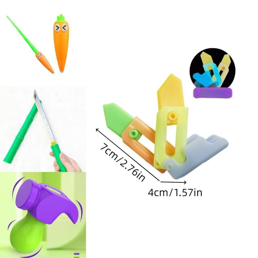 Gravity Carrot Knife With 3d Design Glowing Butterfly Knife Flashy Printed Carrot Knife And Night Light Carrot Knife