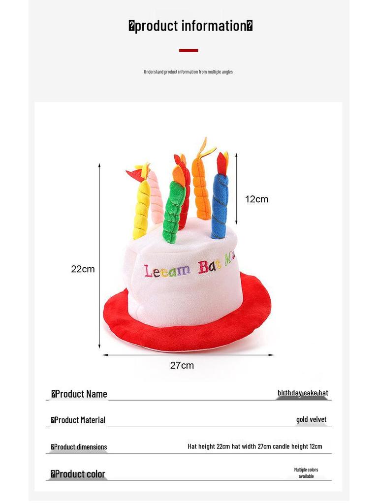 Festive Birthday and Christmas Cake Hat with Candle Decoration - Cute, Fashionable Party Gift