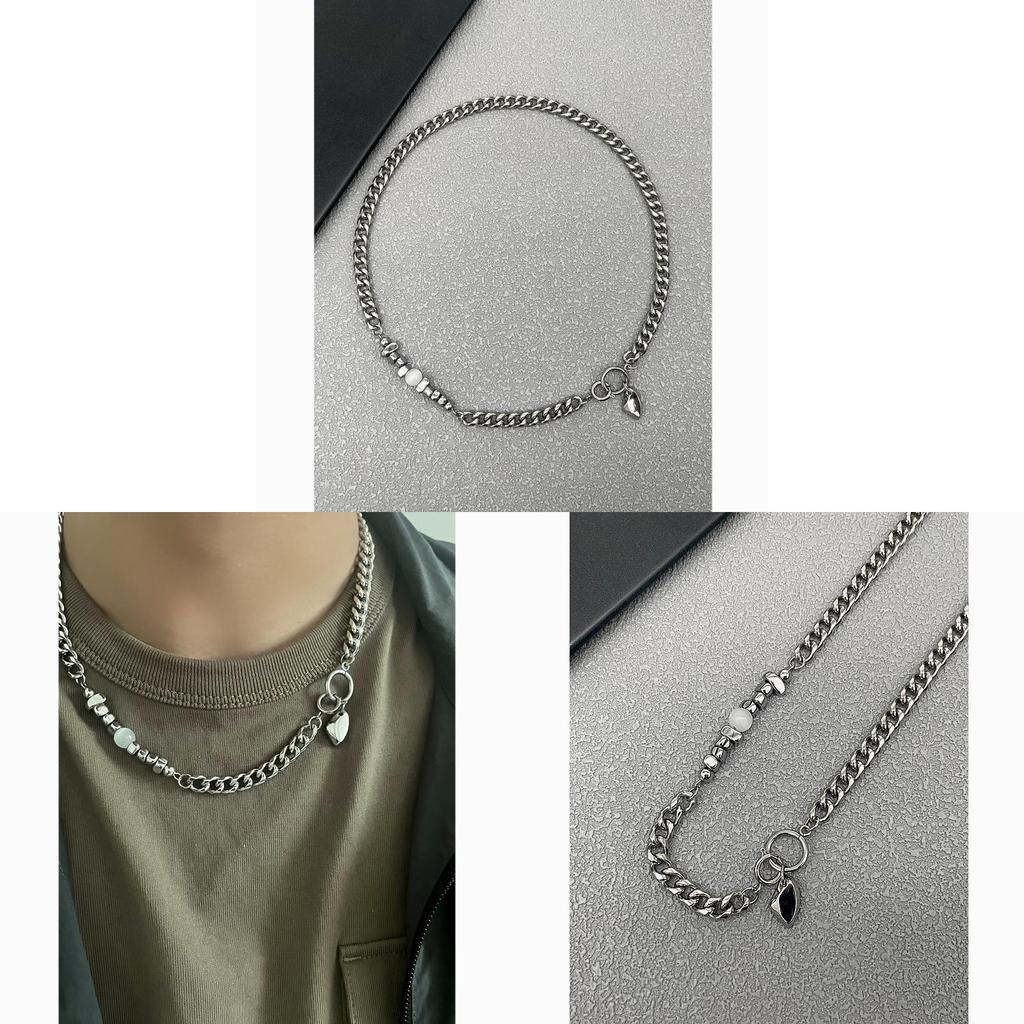 Mens Minimalist Titanium Steel Necklace With Geometric Design For Street Style Men Women