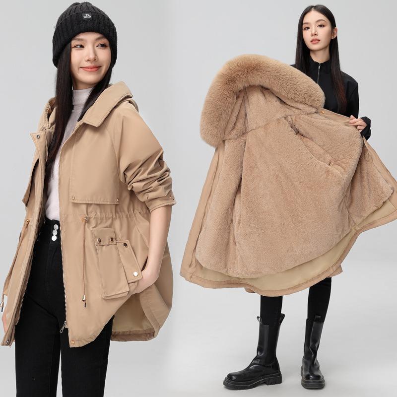 New cotton-padded clothes women's autumn and winter clothes short cotton clothes pie overcome velvet liner large fur collar large size coat