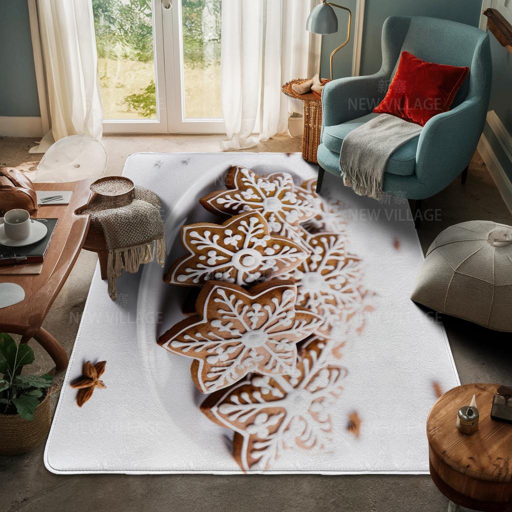 House Entrance Carpet Home Door Mat Living Room Bath Foot Bathroom Non-slip Water Absorption Rugs Bath Merry Christmas Winter