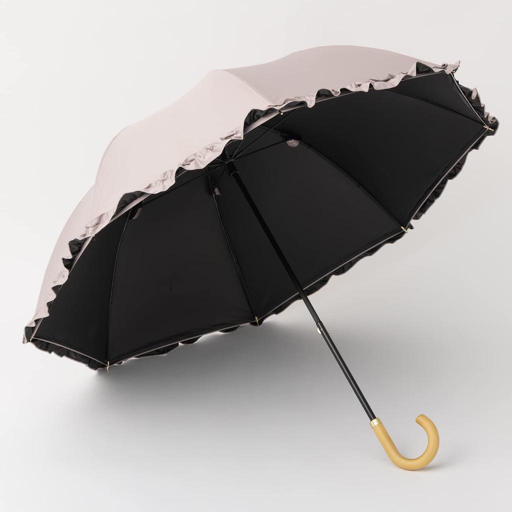 Cool Plus Blocking Compact Long Umbrella with Suitable for Sun and 50cm X 8 Light Blocking and Over UV Grade 1 Light Short UV/Heat/Light Frills, Rain,