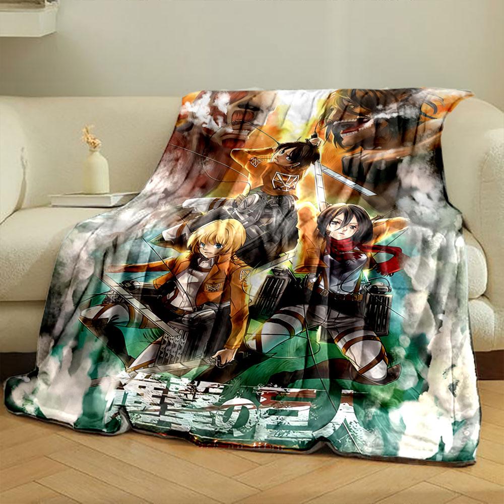 Dynamic Battle Scene Featuring Soldiers with Gear and Giant Humanoid Figures. for All Seasons Blanket Lunch Break Throw Gift