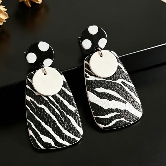 European and American Women's Leather Stud Earrings