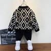 Boys' Plush Sweater Winter Baby's Knitted Sweater Jacket Spring and Autumn Base Top Children's Thick Woolen Sweater