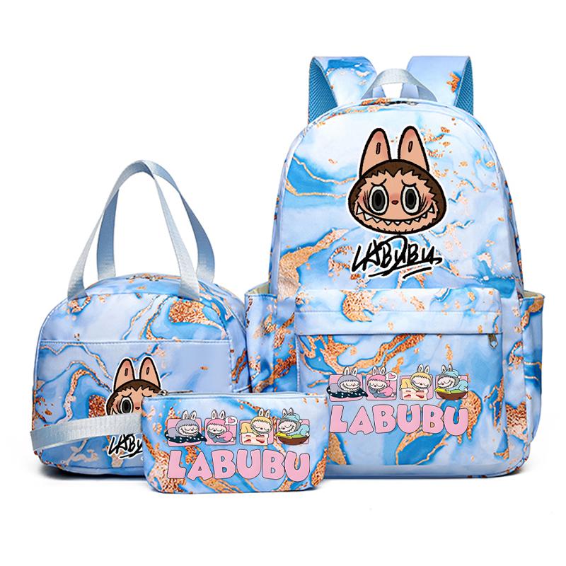 3 Buc/set Rucsac Drăguț Imprimat Geantă de Prânz Etui pentru Creioane Adolescent Băiat Fată Rucsac Student Zimomo Ghiozdan Femei Geantă de Călătorie Cadou