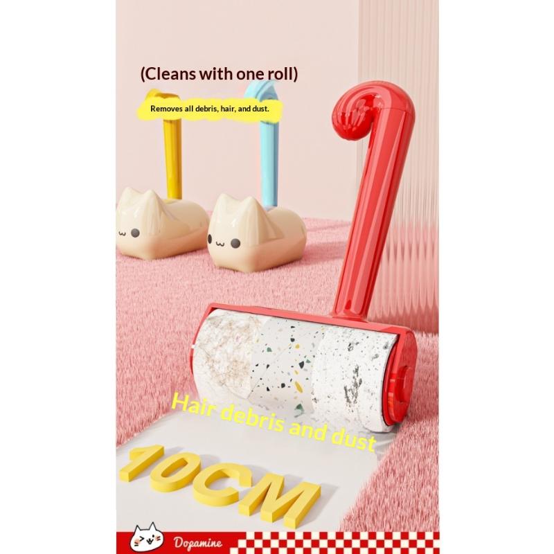 New Tearable Roll Paper Sticky Roller Dust Wiper Pet Hair Clothes Carpet Tousle Remover Portable Replaceable Cleaning Brush Tool