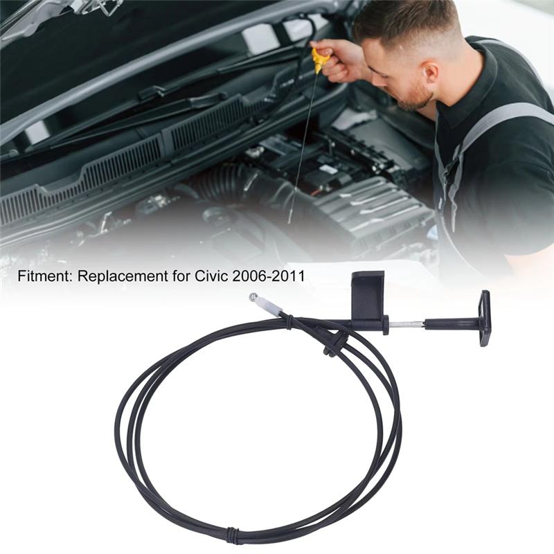 Hood Bonnet Release Cable With Pull Handle For Honda Civic 2006-2011- Replacement Part 74130SNAA01