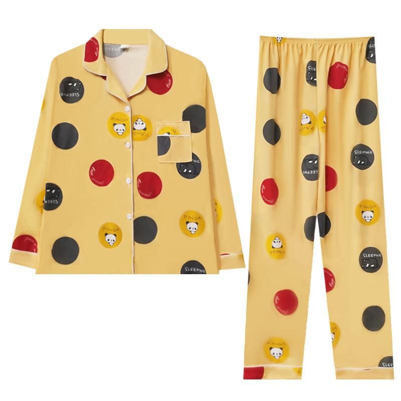 High-end Fashion Pajamas Women's Spring and Autumn Cardigan Long-sleeved Women's Large-size Casual Loungewear Set