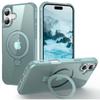 For iPhone 16 Plus Case Compatible with MagSafe Ring Holder Kickstand TPU+PC Phone Cover