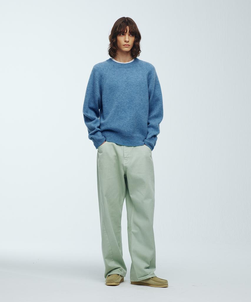 KNITTED Shaggy Dog 100% Wool Round Knit Blue