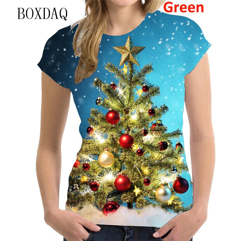 

Різдвяна ялинка з 3d-принтом. Жіночі модні футболки з короткими рукавами. Вуличні хіп-хоп. Різдвяні жіночі футболки. Великі повсякденні новорічні топи. XL