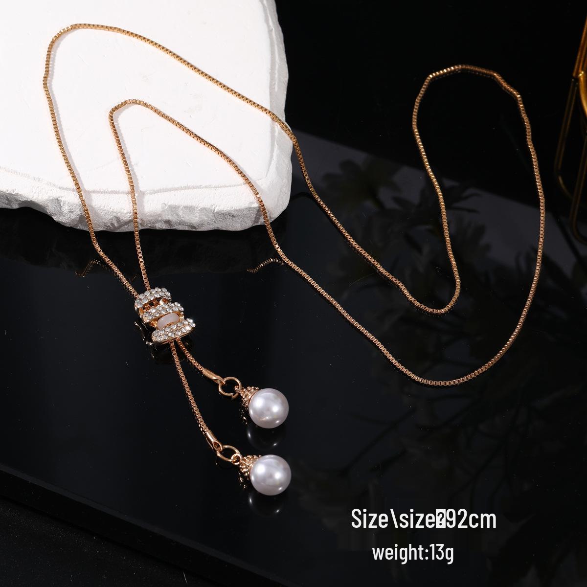 

Міжкордонний ароматний ланцюжок для светра: Корейський стиль, довге намисто, модно універсальне, високоякісний сплав, стійке до вицвітання