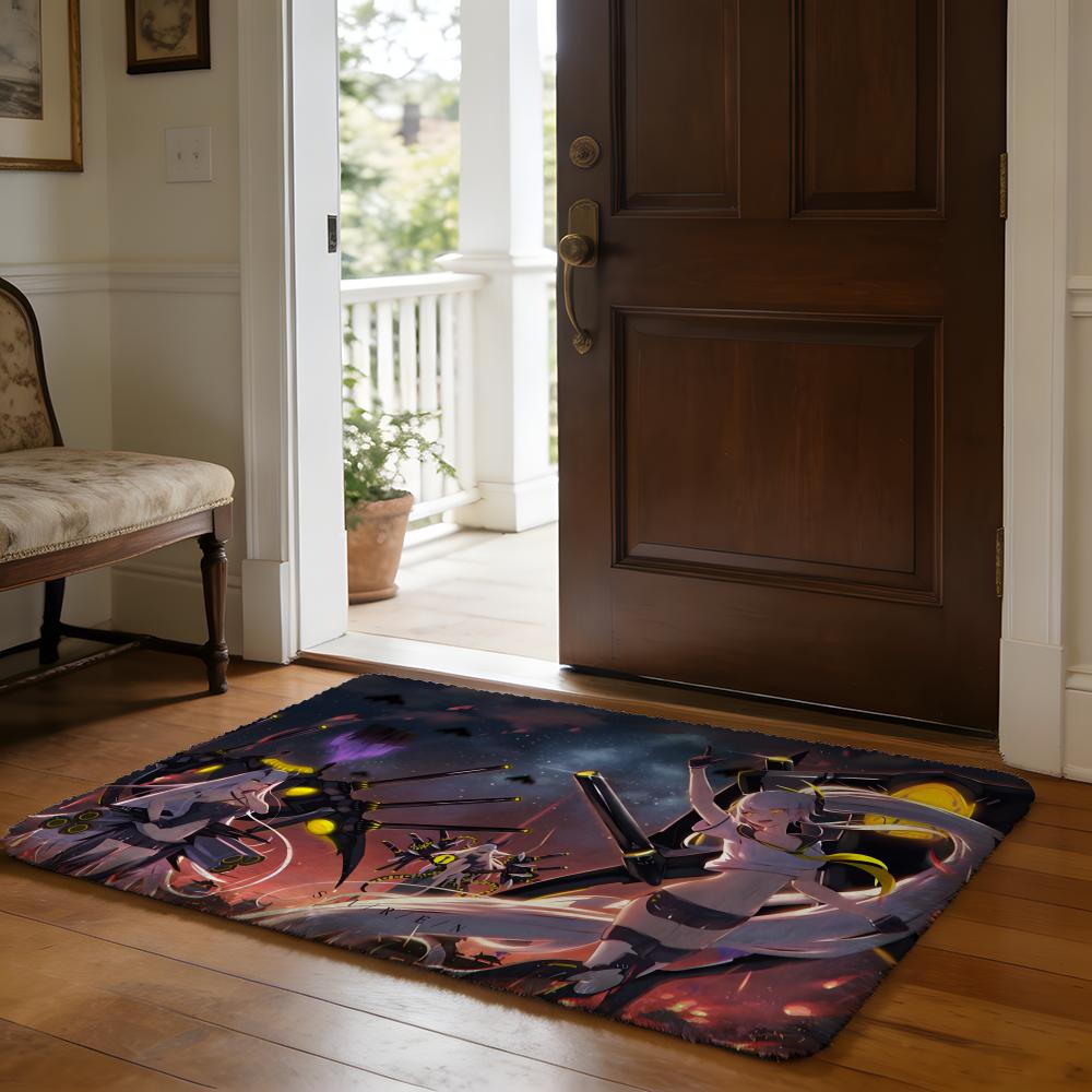 Azur Lane Anime Cartoon Floor Mat Soft Flannel Absorbent Mat Non-Slip Rug Home Bedroom Bathroom