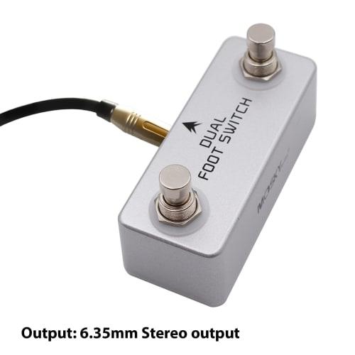 Daconovo Dual Footswitch, Amp Channel Footswitch with Locking Function, Aluminum Alloy, 6.35mm Stereo Output, Latching Footswitch Pedal for Amplifiers