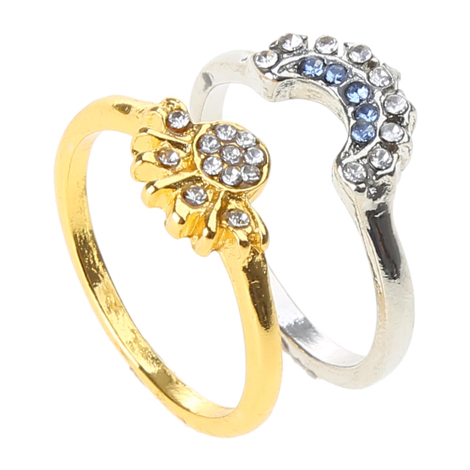 

Pack of 2 Sun and Moon Rings Wedding Rings Couple Rings Alloy Material for Wearing Birthdays Anniversary Valentines Day