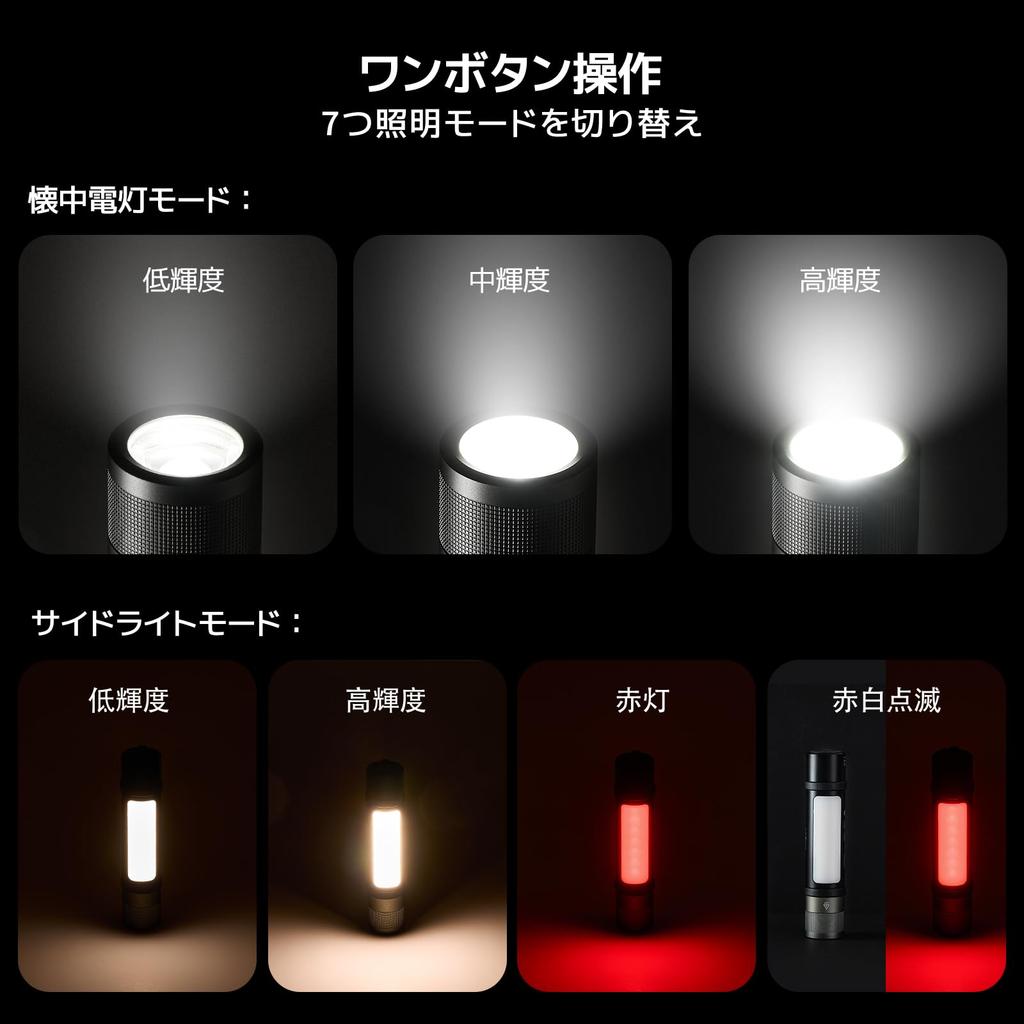 BougeRV Tactical 1000lm High 240m Powerful 26000mAh 6 Charging Power 7 Dimming Aluminum IPX4 COB Work Recommended for Disaster Power and Emergency